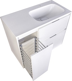 Style Line Мебель для ванной Барселона 90 R белая с б/к Люкс Plus – фотография-6